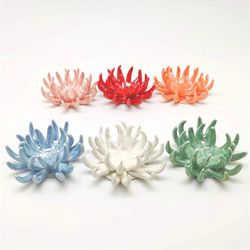 6 Pack air plant Holders (6Pcs Air Plant Containers w/6 Colors Assorted) A Ceramic Coral Set to CreateGifts or Decorate Tabletop - air plants Not Incl