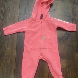 Girls pink Carhartt sweater romper size 3 months #1