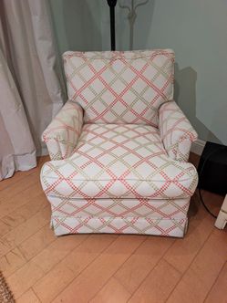 Upholstered Accent Armchair with Geometric Pattern