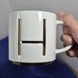 Williams-Sonoma Monogram Coffee Mug Letter 'H' 14 oz NWOT 