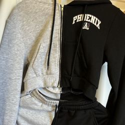 Zip up + skirt set XS 