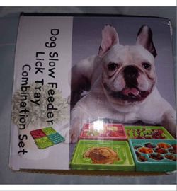 New, Dog Slow Feeder Lick Tray Combination Set, $12