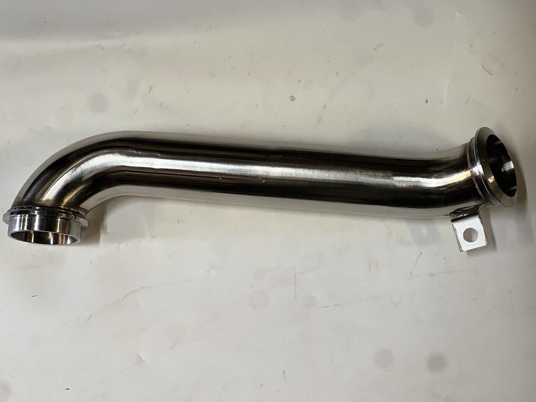  3 inch OD Turbo Down pipe - Stainless Steel  04-10 Chevy Silverado GMC Sierra [2500] HD [3500] 6.6 L  Bajante Turbo - Acero Inoxidable de 3 pulgadas 