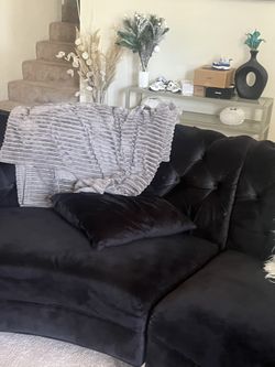 All Black Half Circle Couch