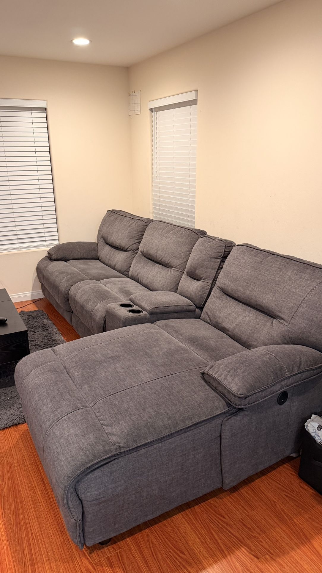 sectional couch - recliners - chaise - storage + usb chargers