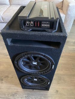Dual Kicker Comp Subwoofers in Box with Amplifier