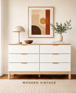 Modern 6-drawer white dresser