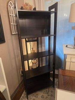 Tall Dark Brown 5-Shelf Bookcase