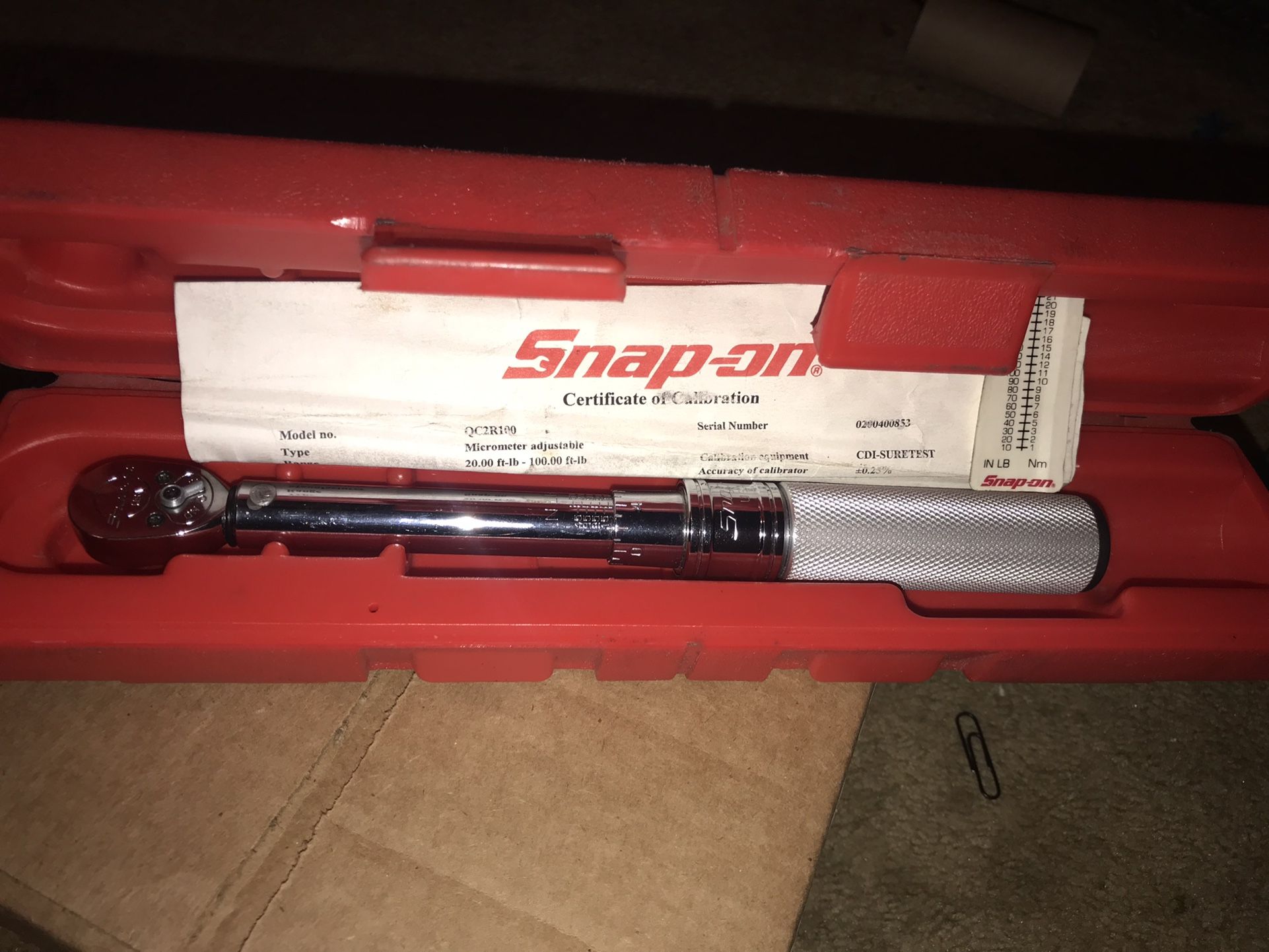Snap-on 3/8-inch Drive Adjustable Click-Type Torque Wrench