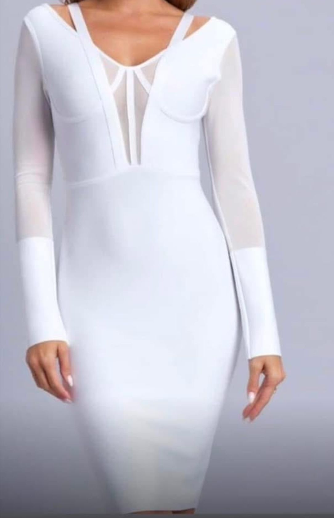 Bandages White Dress L