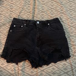 Black Denim Shorts