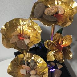 Flower Water Fountain For Meditation Natural White Noise Humidifier Anti Stress Peaceful Home Decor