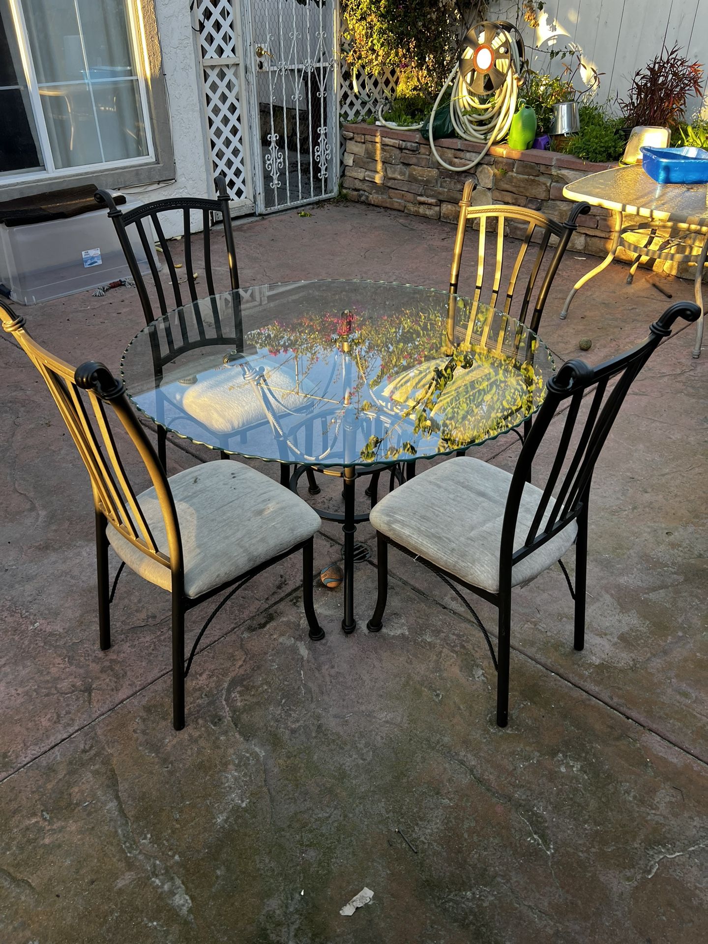 Glass Table Pier Round Chair Round Glass Table Dining Set