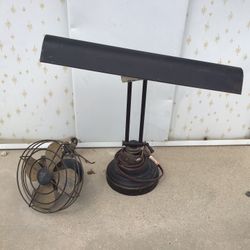 Antique Fan & Desk Lamp