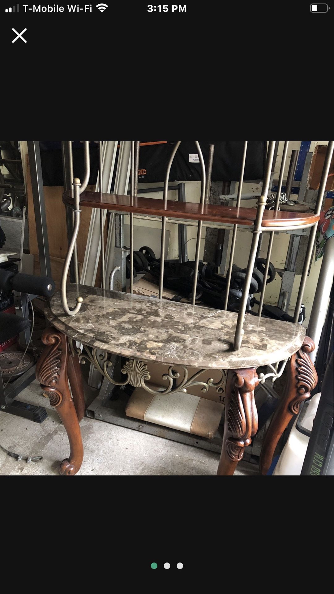 Beautiful Marble Top Bakers Rack