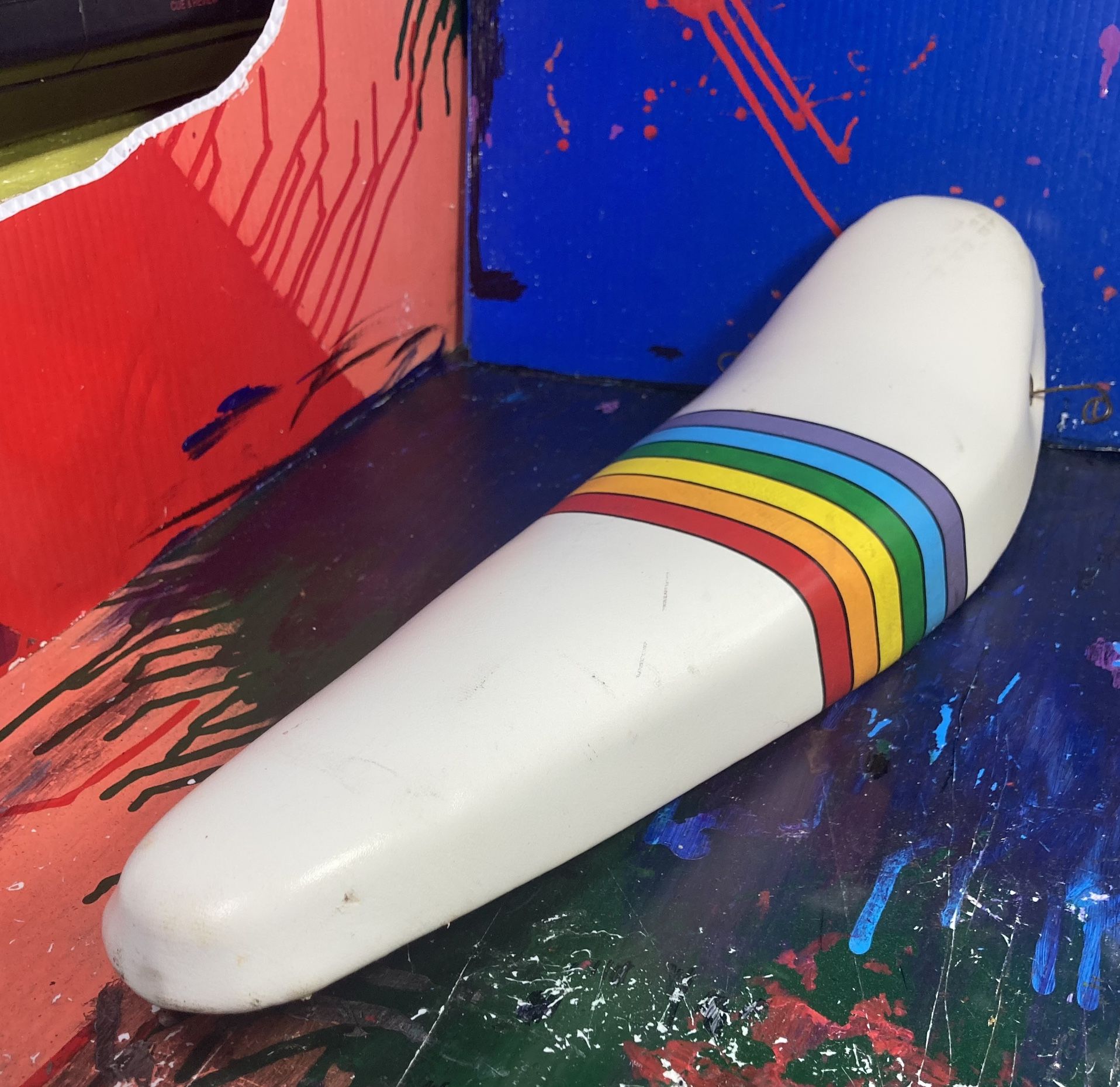 Banana seat Vintage 1970s Bike Seat Rainbow Pattern