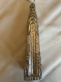 Glass Christmas Ornament of the Empire State Building by Christopher Radko Thumbnail