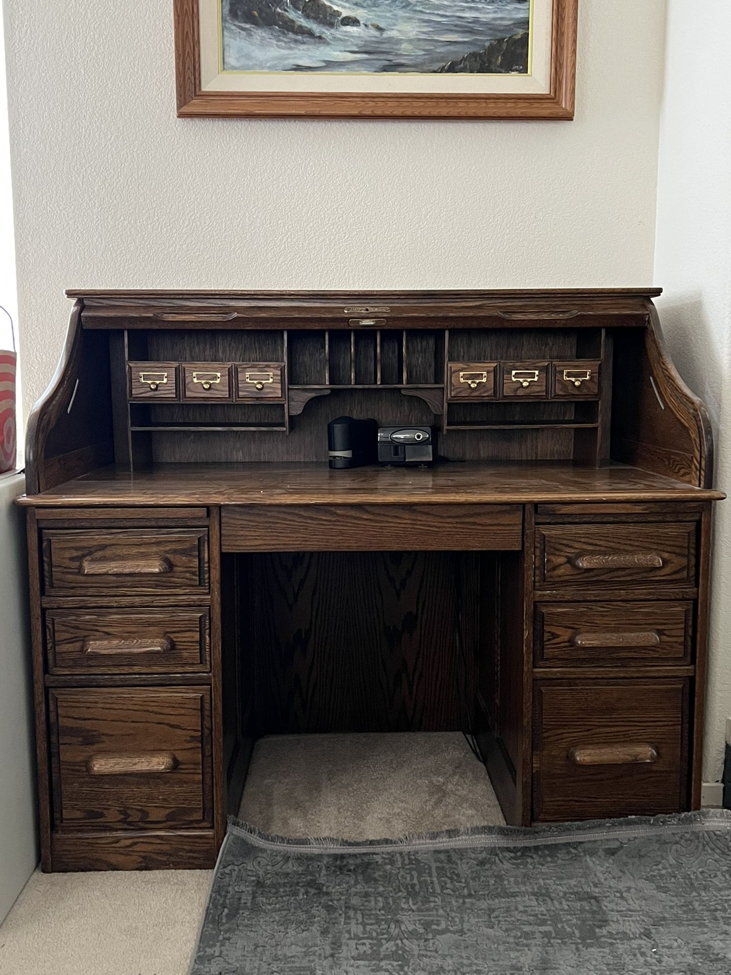 Antique Solid Wood Jefferson Desk 