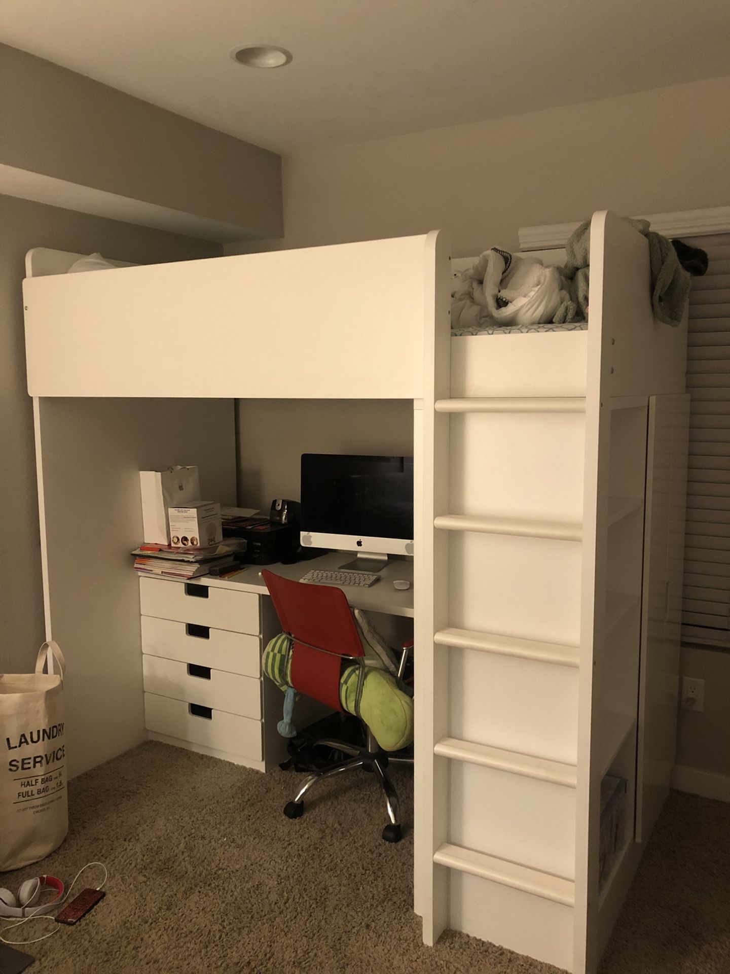 Bunk bed with desk