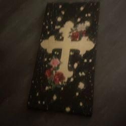 Gold Cross With Roses 