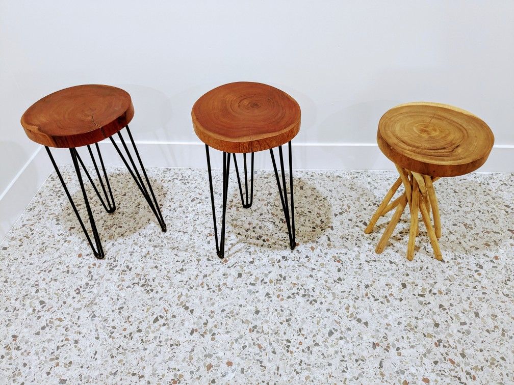 End tables (real wood/live edge) $70 each or 3 for $150