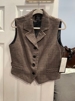 Vintage Alanni by Donnybrook Houndstooth Tailored Wool Vest Size 12P