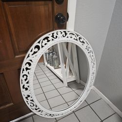 Mirror, Flower Vase, and Metal Wall Hanger