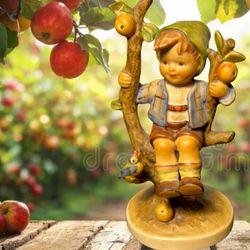 Hummel Goebel W. Germany 1960s TMK-3 Apple Tree Boy Figurine HUM 142/3/0, 6”