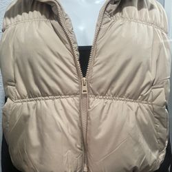 Khaki Puffer Vest Jacket 