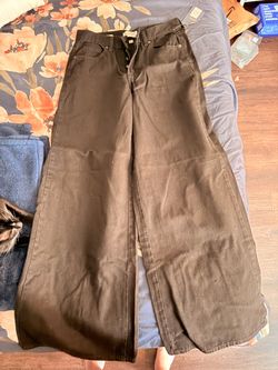 Jet black parachute jeans size 4