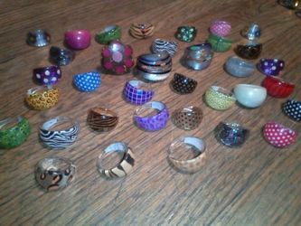 Bulk Lot of Colorful Fashion Rings