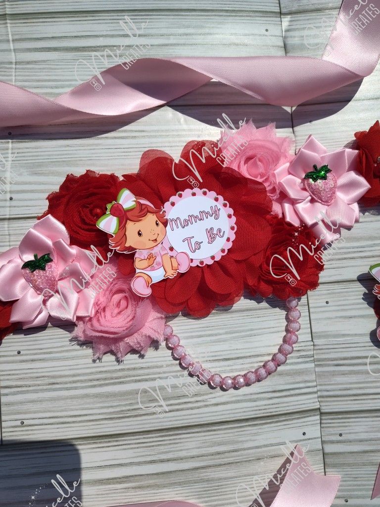 Shortcake Maternity Sash 🎀🍓❤️