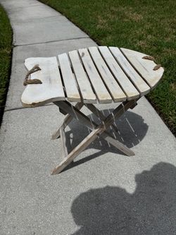 Folding Wooden Fish Shaped Side Table