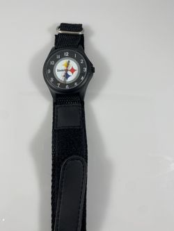 Game Time Black Velcro Pittsburgh Steelers Watch