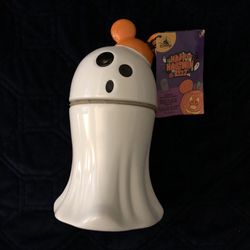 Disney Parks Halloween Ghost With a Mickey Ears Hat Lid Candle Holder New W/Tags