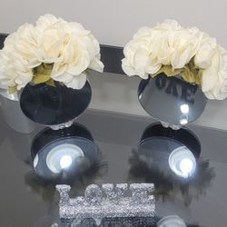 Handmade Faux Floral Bling Decor-Set Of 3