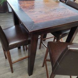 Wooden Table With 4 Chairs, pub style, dining table, kitchen table 