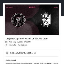 Intermiami CF Leagues Cup Game wed Aug 11