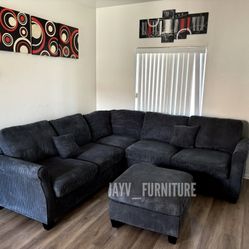 New Black Sectional 