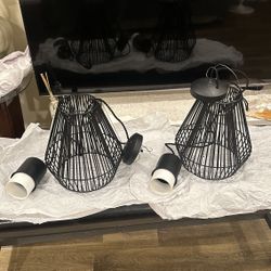 2-AVAILABLE BLACK CEILING LAMPS METAL FRAME. 