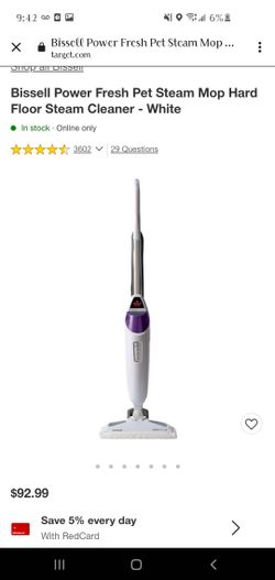 Bissell Steam Mop, 19404, Purple Powerfresh Pet

