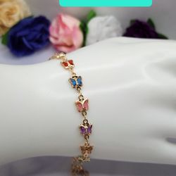 Butterflies Gold-plated Bracelet Colors 