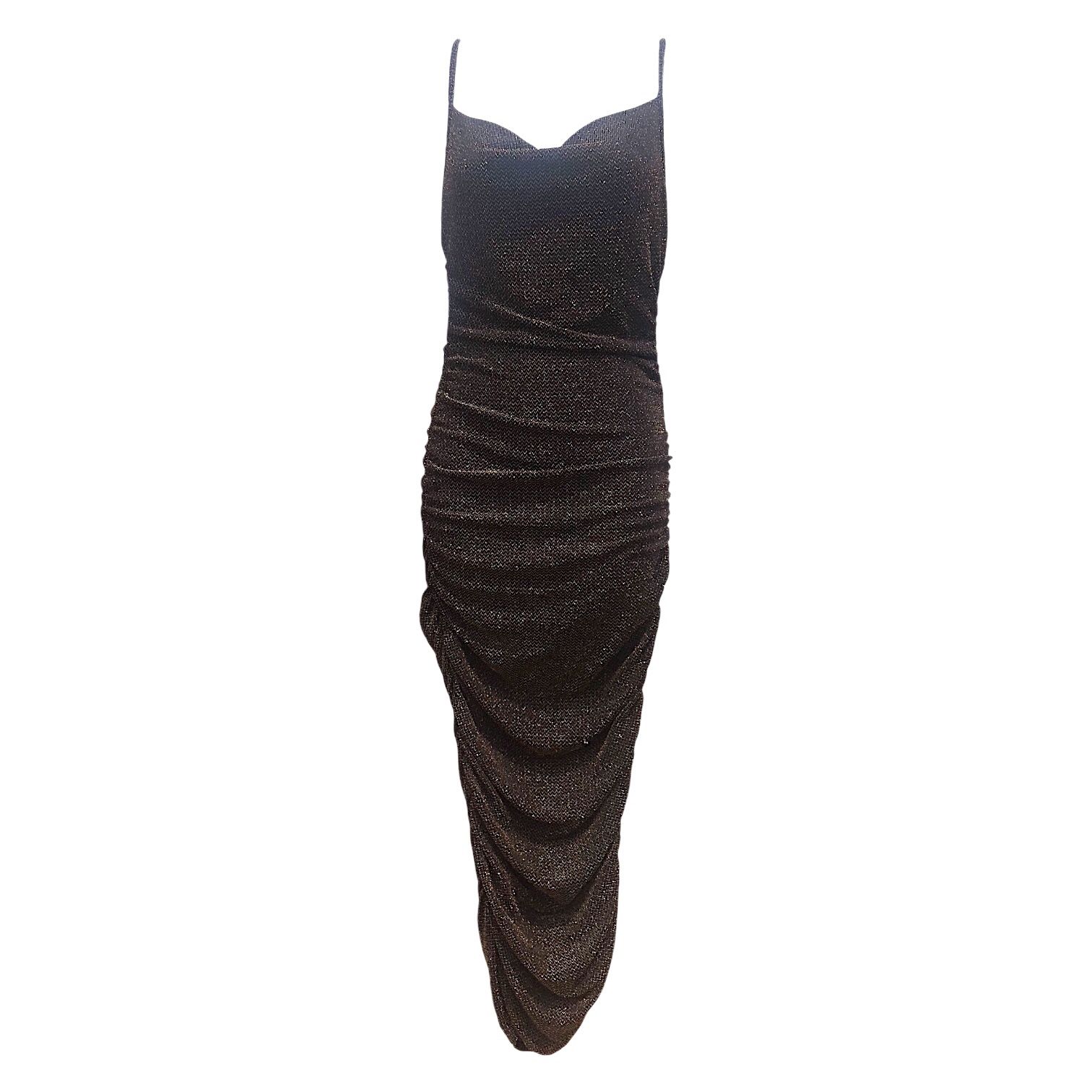 Women’s Black & Gold Shimmer Dress, S