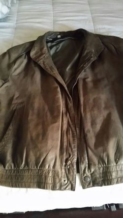 Brown leather jacket $30