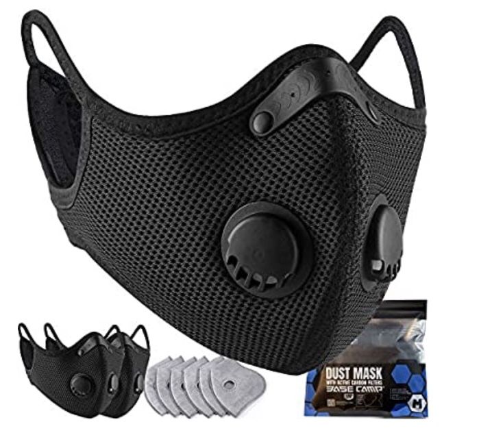 BASE CAMP M Plus Face Cover with Active Carbon Filter Combo Kit