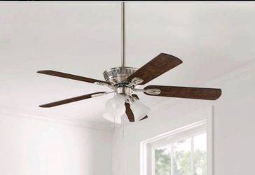 Brushed Nickel Ceiling Fan with Light Kit
