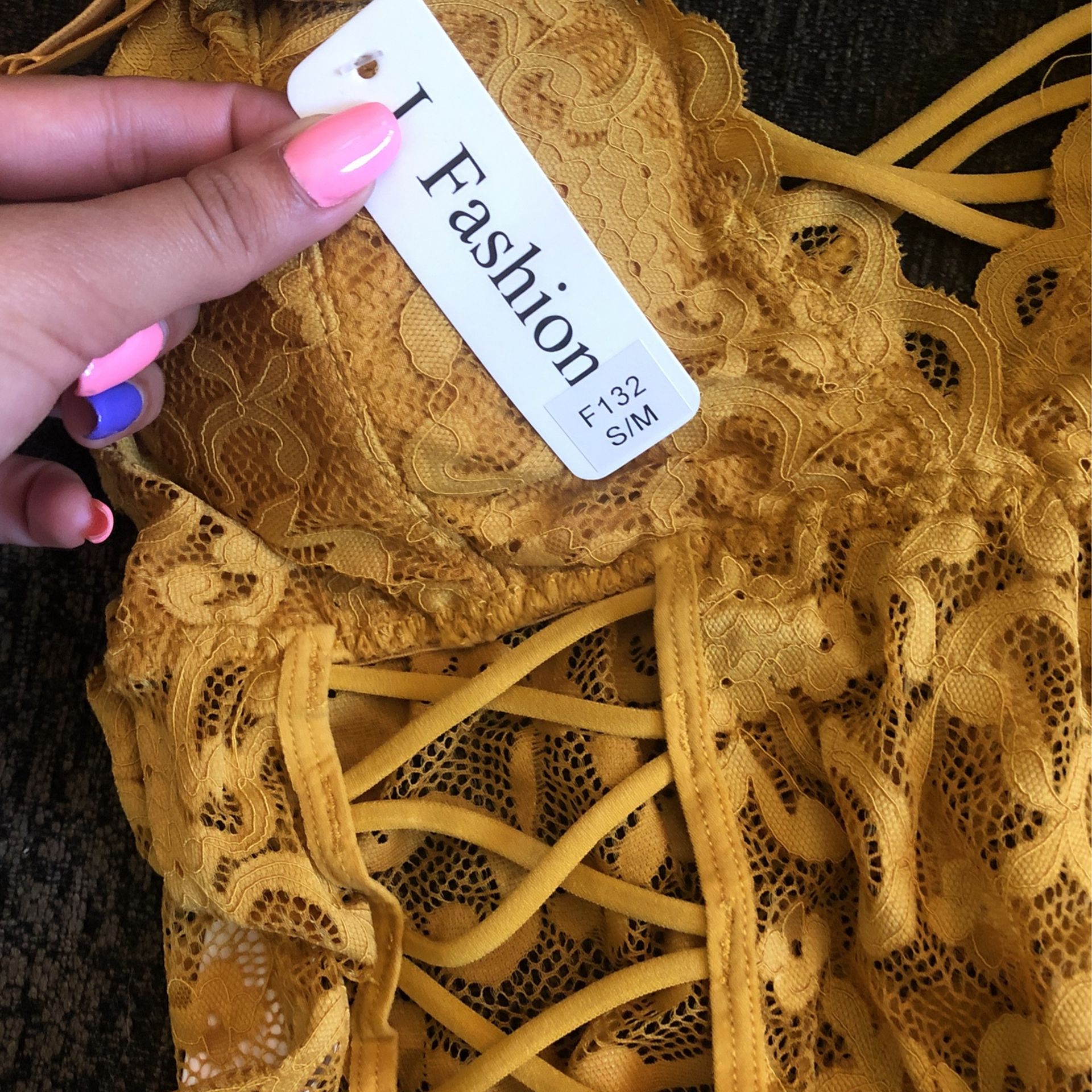 Yellow Lace Body Suit