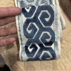 6 Yards 4” Blue Chenille Decorative Trim Tape 