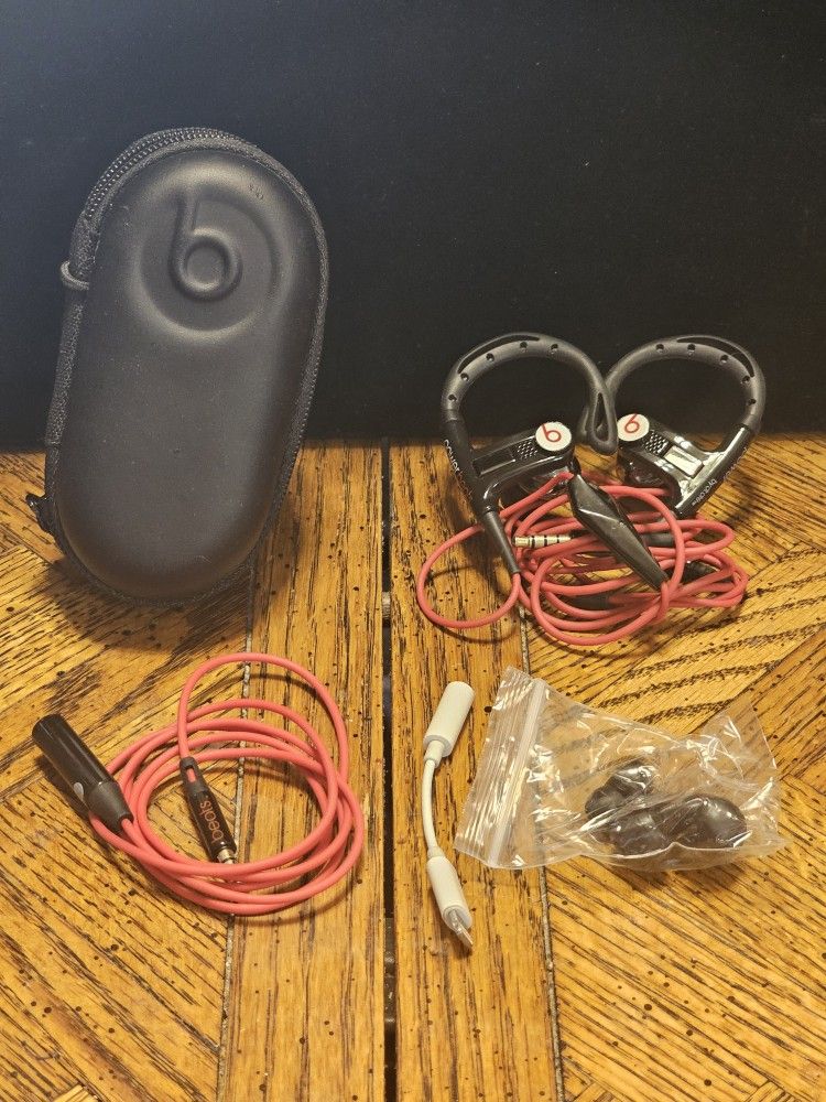 Monster Powerbeats by Dr. Dre In-Ear Ear Hook Earbuds- Black And Red