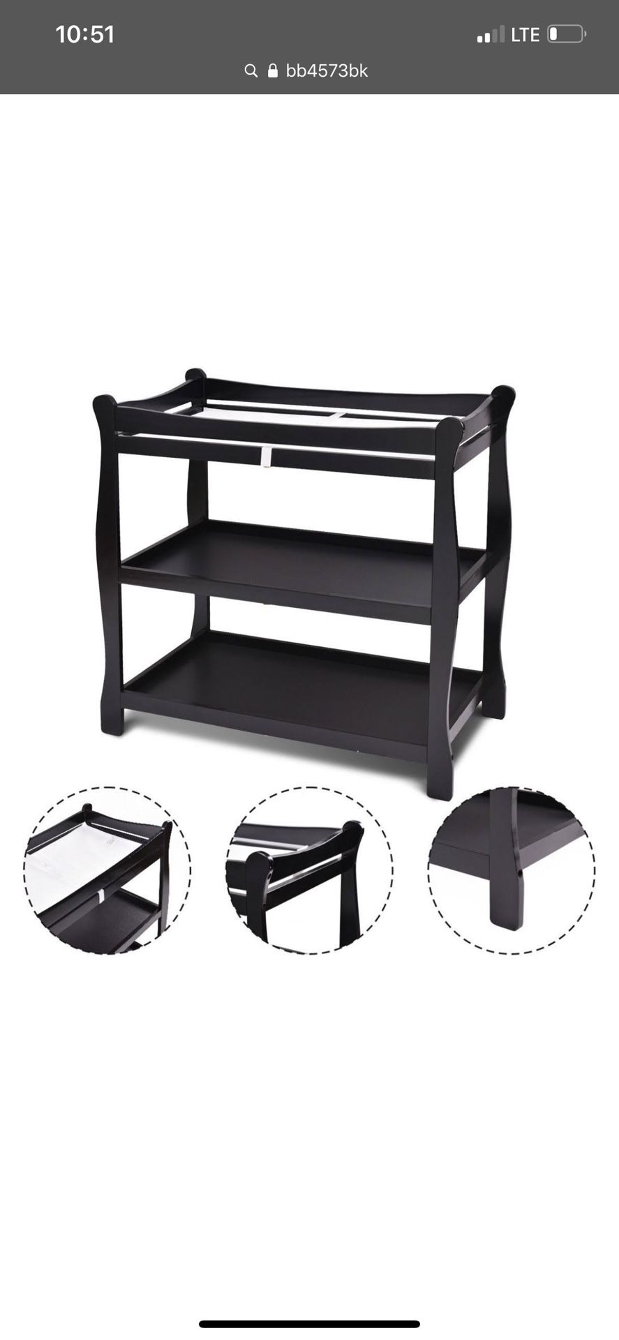 Black changing table